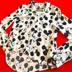 Divided H&M Mickey Mouse Print Button Up Top